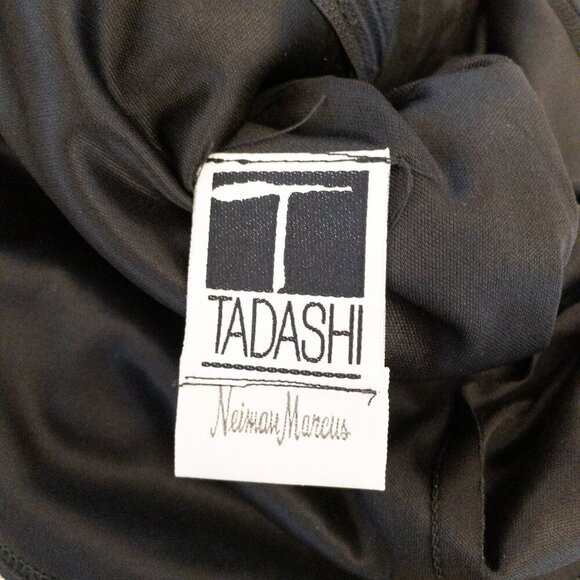 Tadashi Neiman Marcus Textured Ruffle Top Medium Black Sleeveless Elegant Blouse - Picture 3 of 3